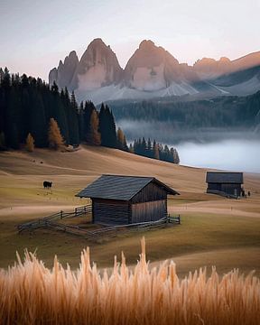 Hut on the mountain pasture by fernlichtsicht
