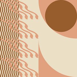 Mid century Bauhausformen in Braun, Weiß und Rosa von Dina Dankers