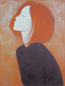 Ruhiges Profil mit roten Haaren
