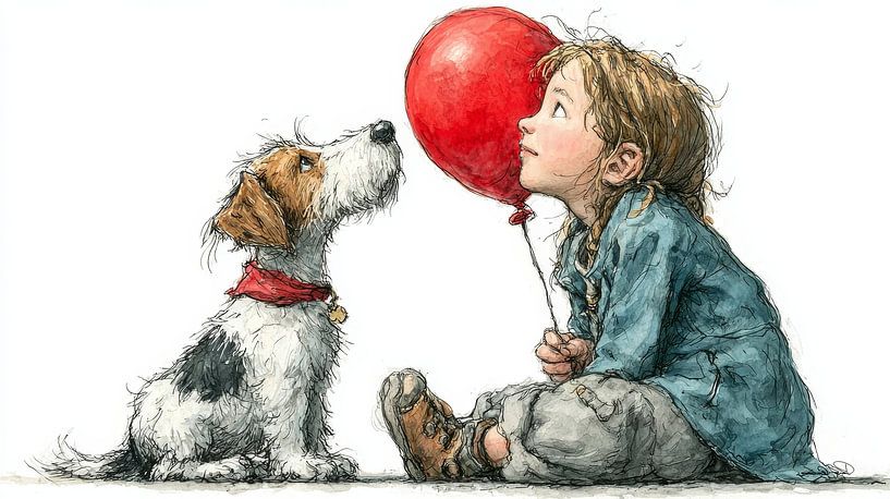 fille avec ballon par Gelissen Artworks