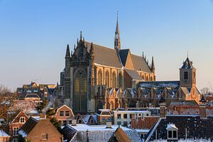 Hooglandse kerk Leiden in de winter van Dennis van de Water