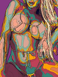 Trippy Psychedelic Woman Colorful Art by 1xMerch