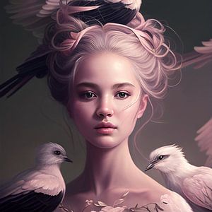 Kranich-Vogel-Frau