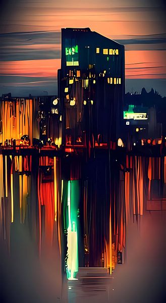 Abends am Wöhrder See van J D - Digital Art