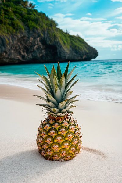 Pineapple on the beach - Tropical paradise by Poster Art Shop