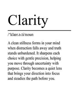 Clarity Definition – White by WordsThatInspire