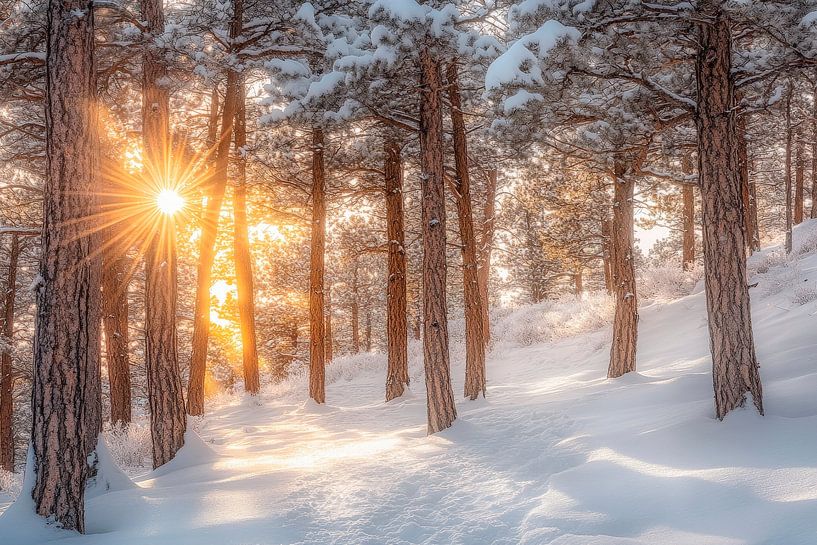 Magie hivernale de la forêt par Poster Art Shop