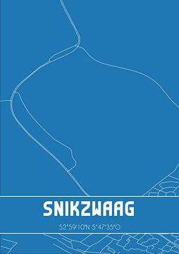 Blauwdruk | Landkaart | Snikzwaag (Fryslan) van Rezona