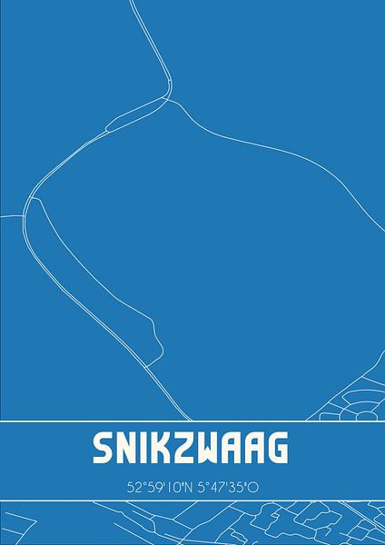 Blueprint | Carte | Snikzwaag (Fryslan) par Affiches de lieux