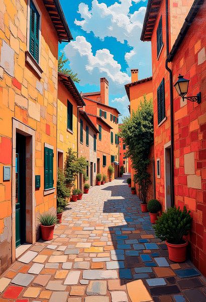 Rue italienne ensoleillée. par AVC Art Studio