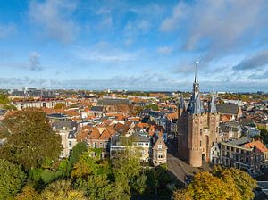 Luftaufnahme der Stadt Zwolle am Sassenpoort