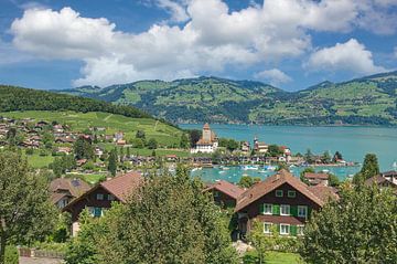 Spiez aan het meer van Thun van Peter Eckert