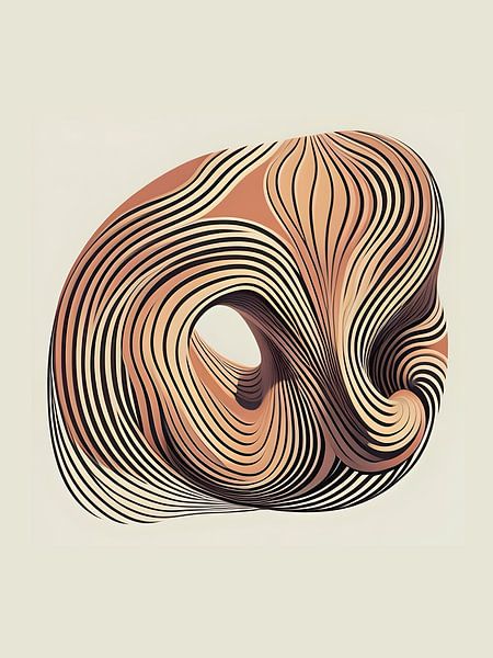 Terracotta portaal, lijntekening met golvende bewegingen en vormen 2 van The Art Kroep