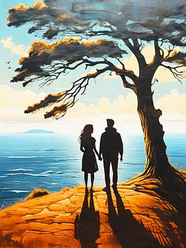 Couple Holding Hands Under A Tree by TOAN TRAN