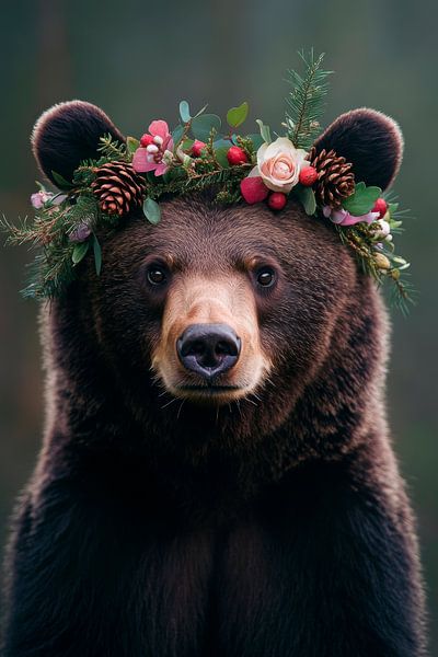 Bear with wreath by Poster Art Shop