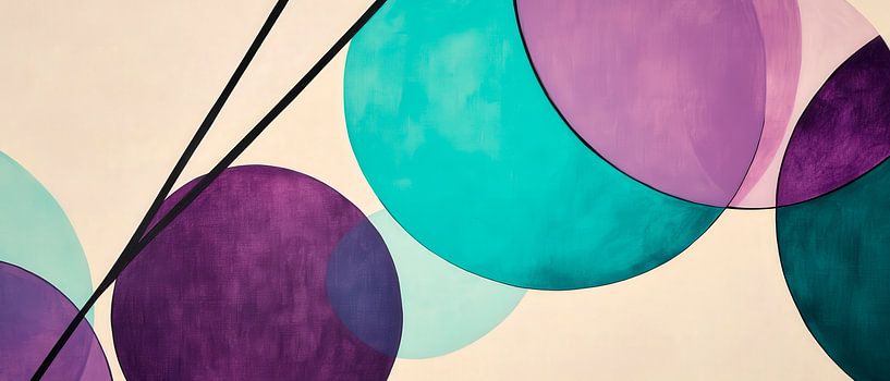 Colourful geometric circles - Modern by Poster Art Shop