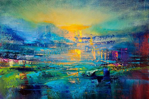Een nieuwe dag - de zon aan de horizon van Annette Schmucker