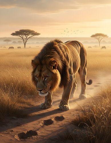 Löwenspuren in der Savanne