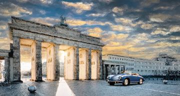 Porsche 356 Speedster - Brandenburger Tor Berlin van Martin Melis