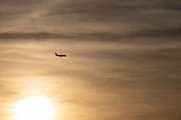 Golden Serenity: Sunset Flight