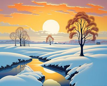 Winter Sneeuwdeken van Blikvanger Schilderijen