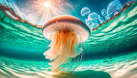 Jellyfish in the sea