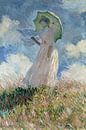 Frau mit Sonnenschirm, Claude Monet von Meisterhafte Meister Miniaturansicht