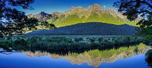Spiegel See in Fiordland, Neuseeland