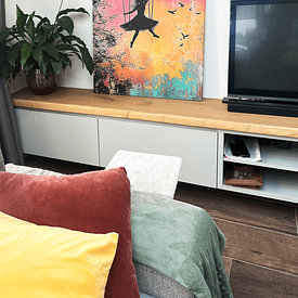 Kundenfoto: Schaukeln im Abendlicht Nr.1 von Studio BB, auf Leinwand