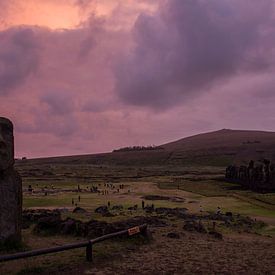 Lever de soleil à Ahu Tongariki, Île de Pâques, Rapa Nui sur Bianca Fortuin