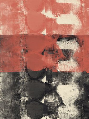 Terracotta , black and white. Colorful abstract art in vivid colors by Dina Dankers