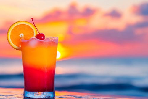 Boisson au coucher du soleil