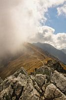 Mountain peak in the clouds