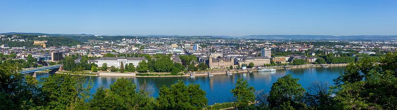 Panorama with Rhine bank, view from Asterstein, Koblenz, Rhineland-Palatinate, Germany, Europe by Torsten Krüger