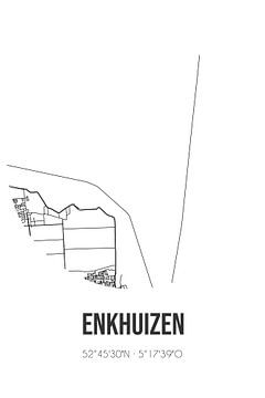 Enkhuizen (Noord-Holland) | Landkaart | Zwart-wit van Rezona