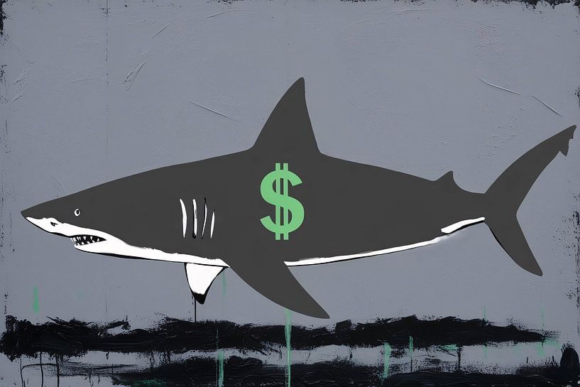 Shark with dollar symbol by Imperial Art House