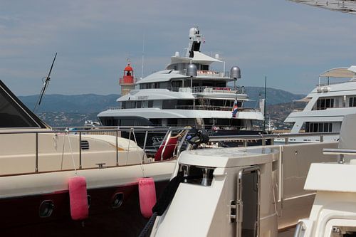 Crowds at Saint Tropez marina - southern France