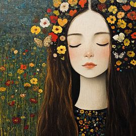 Blumen Frau von Blickfänger Gemälde