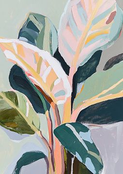 Botany Calathea plant Fauvism by Niklas Maximilian