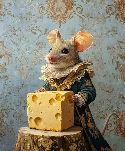 Portrait de souris avec fromage