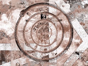 Vitruvius en ouroboros in sepia van Greta Lipman