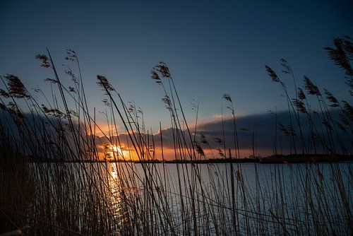 Sunset in Ostfriesland. On the Leda