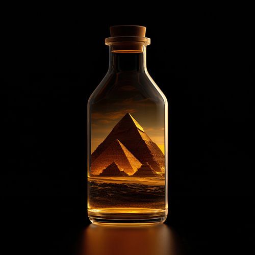 Pyramides dans une bouteille en verre
