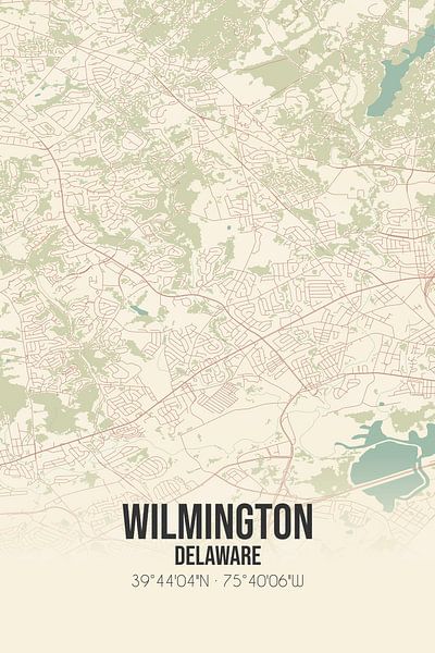 Carte ancienne de Wilmington (Delaware), Etats-Unis. par Affiches de lieux