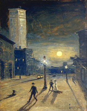 Louis Eilshemius, New York bij nacht - 1910