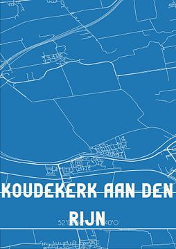 Blaupause | Karte | Koudekerk aan den Rijn (Zuid-Holland) von Rezona