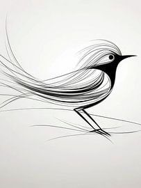 Bird With Long Feathers Style Abstract by TOAN TRAN