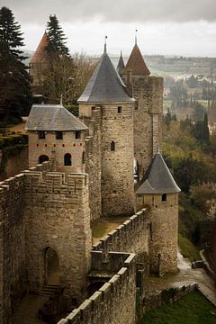 Torens van Carcassone, middeleeuwse stad. van Luis Boullosa