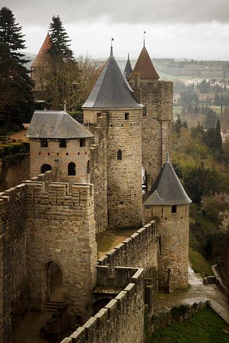 Towers of Carcassone, medieval city.