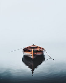 Lonely boat on the lake